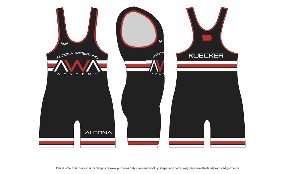 Algona Wrestling Academy Singlet
